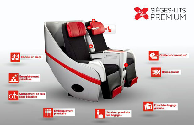 Le siège-lit Premium d'AirAsia