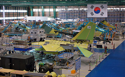 Châine d'assemblage du T-50 chez KAI