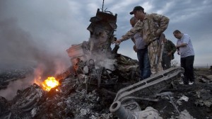 L'épave du Boeing 777 de Malaysia Airlines.