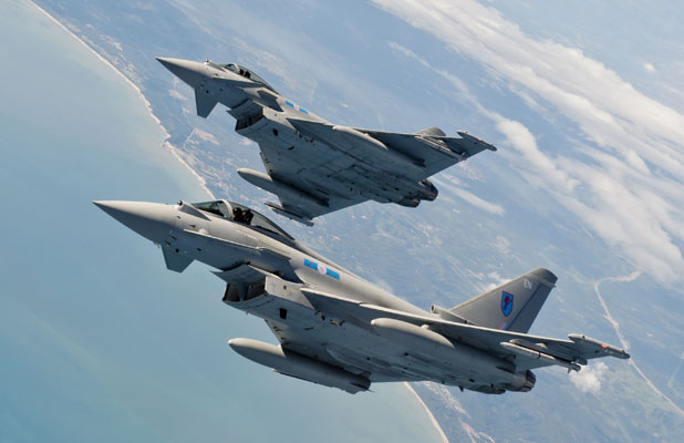 RAF 6 Squadron Eurofighter Typhoons on Exercise Bersama Lima 11 in Malaysia