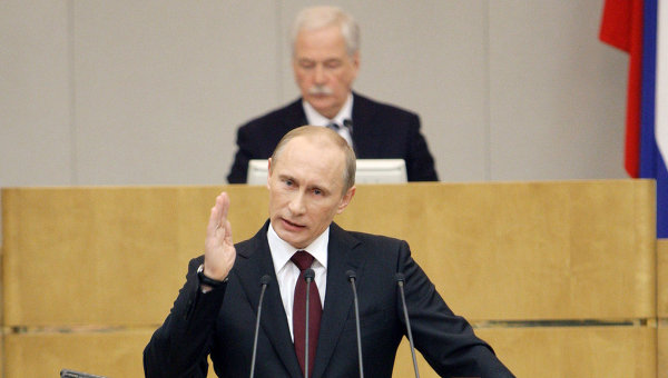 Vladimir Poutine à la Douma le 20 avril 2011