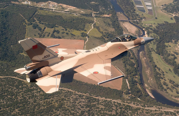 Un F-16C Block 52 de la force aérienne du Maroc